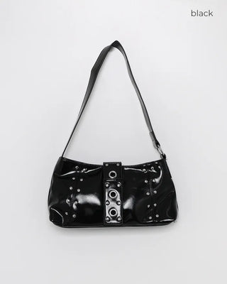 Square studded shoulder bag