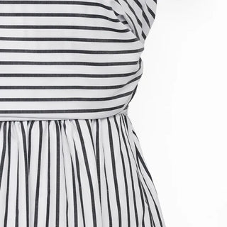 Ribbon strap striped dress