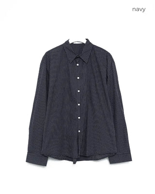 (Unisex) Check Pattern Long-Sleeve Shirt