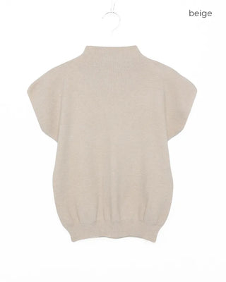 Half-neck short-sleeved knit