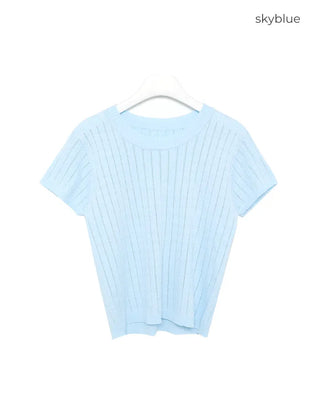 Perforated short-sleeved knit