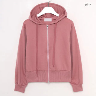 Daily Cropped Hoodie Zip-Up