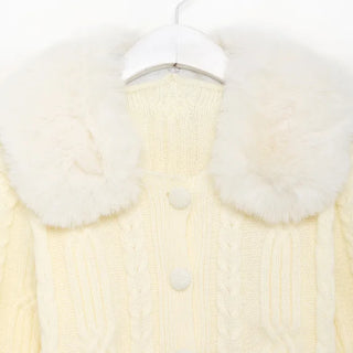 Fur cropped cardigan