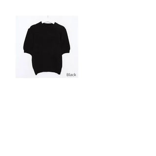 Puff-sleeve round knit