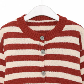 Striped bouclé cardigan