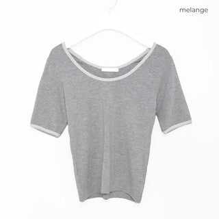 Two-tone slim short-sleeved T-shirt