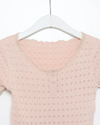 Mini perforated short-sleeved knit
