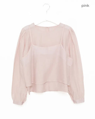 Bustier blouse layered set
