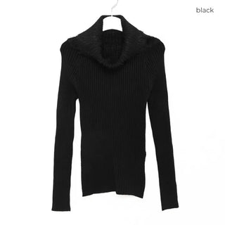 Fur off-shoulder knit