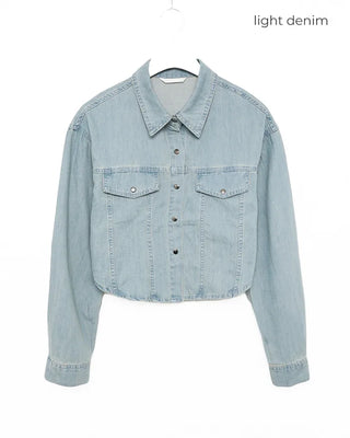 Denim shirt and skirt set