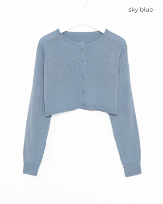 Round neck crop cardigan