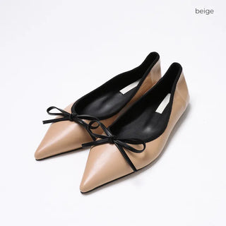 Ribbon integrated toe flat shoes