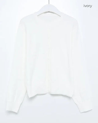 Round neck knit cardigan