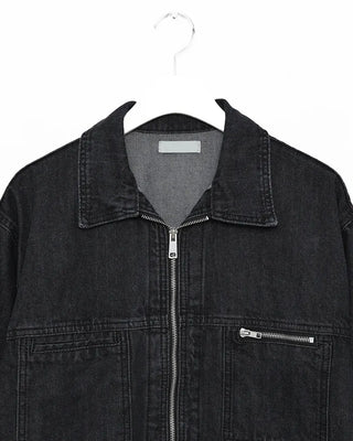 Pocket Zipper Denim Jacket