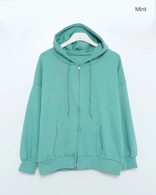 Oversized Basic Zip Hoodie