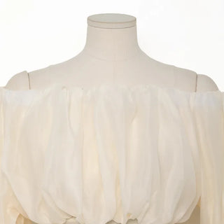 Off-shoulder chiffon blouse dress