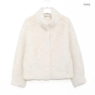 High-neck fur jacket