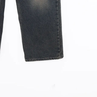 Washed denim pants