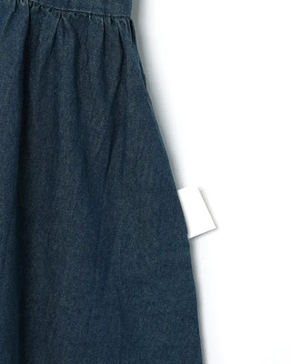 Smoked denim long dress