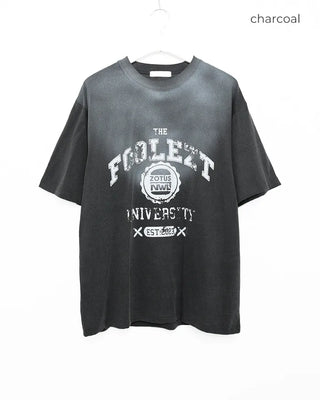 Unisex Lettering Washed Short-Sleeve T-Shirt
