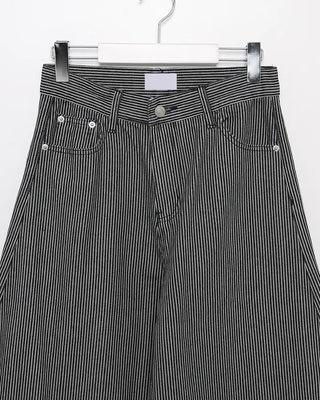 Striped denim pants