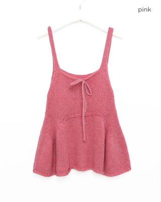 Ribbon string knit bustier