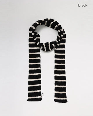 Striped Slim Knit Scarf