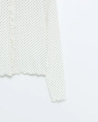 Polka Dot Frill Cardigan