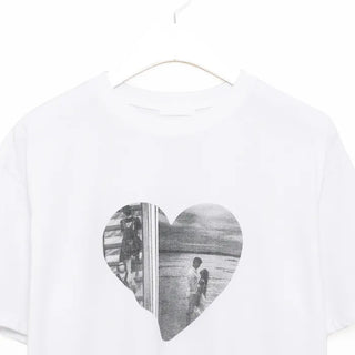 Heart print short-sleeved T-shirt