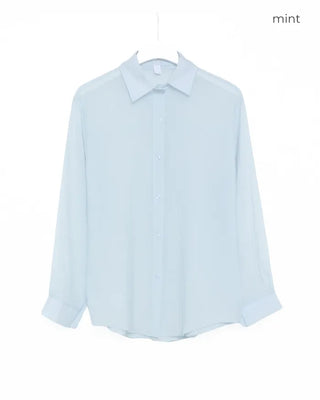 Pastel-colored sheer shirt
