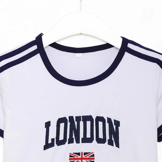 LONDON logo color-block striped T-shirt