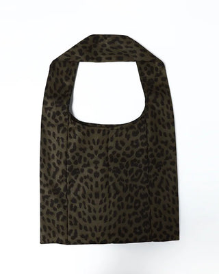Leopard print one-pocket one-shoulder tote bag