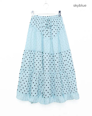 Polka Dot Frill Long Skirt