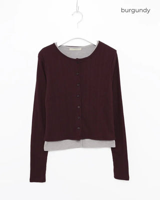 Layered Rib Cardigan
