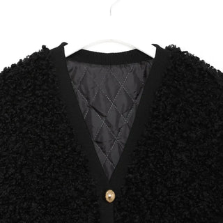 V-neck boa jacket