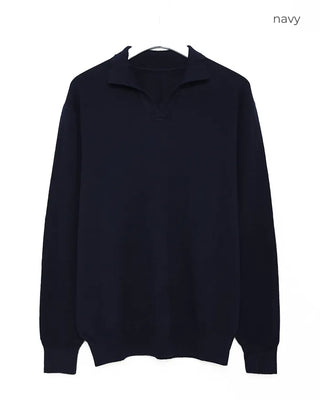 Half-open collar knit
