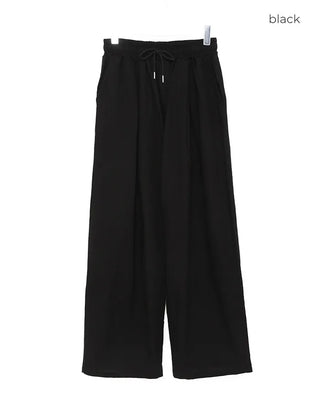Linen-like pintuck pants