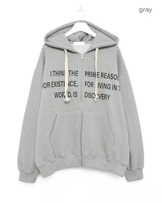 Lettering Hooded Parka