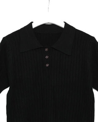 Cable knit short-sleeved sweater