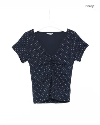 Small dot pattern short-sleeve T-shirt