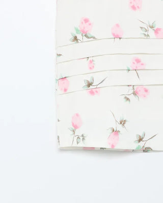 Flower-tucked midi skirt