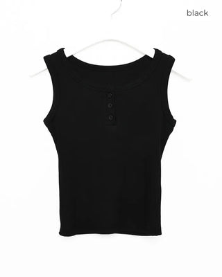 Simple button sleeveless dress