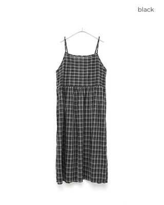 Checked camisole long dress