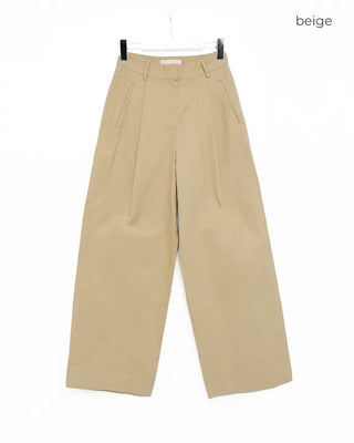 Basic pintuck cotton pants
