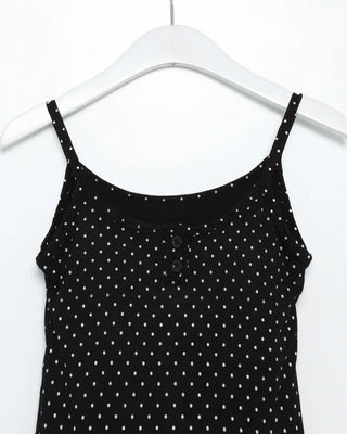 Cup-attached polka dot ruffle lace camisole