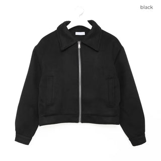 Suede color zip-up jacket