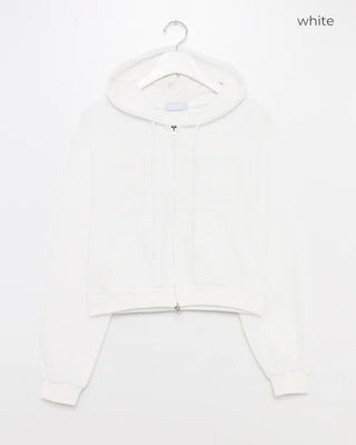 EST.1892 Patch Cropped Double Zip Hoodie