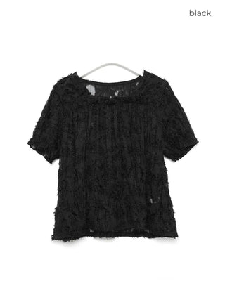 Lace short-sleeved blouse