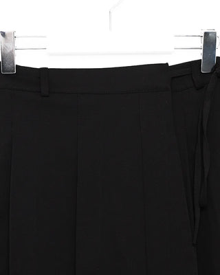 Pleated Asymmetrical Wrap Skirt