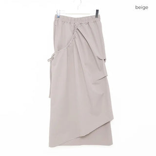 Low-balance pintuck long skirt